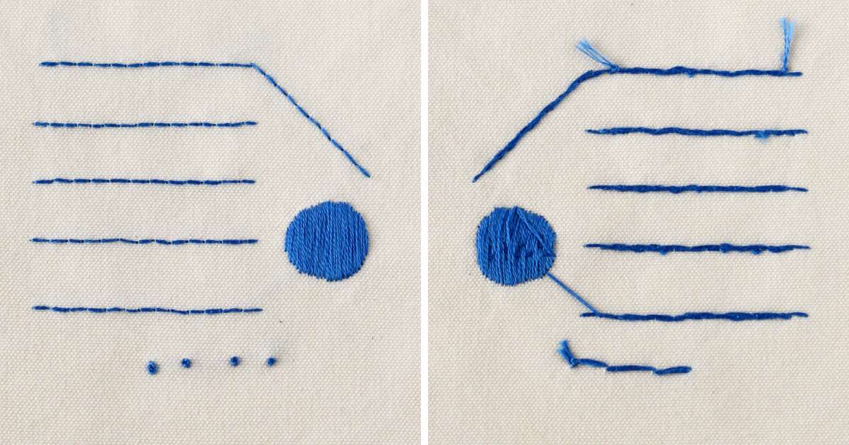 How to start and end embroidery stitches