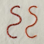 Backstitched Chain stitch front side Backstitched Chain stitch front side