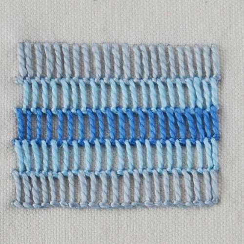 Buttonhole shading embroidery stitch