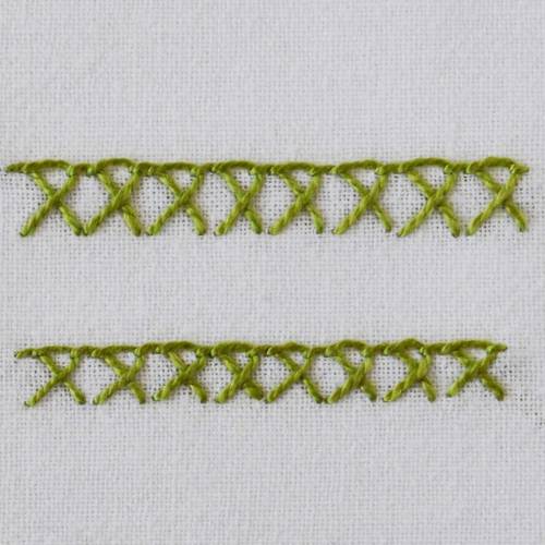 Crossed blanket stitch