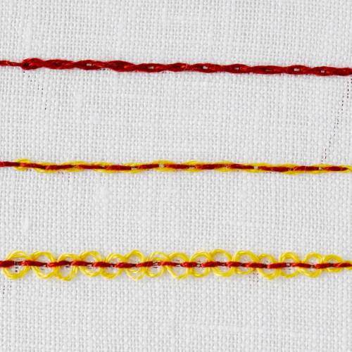 Double threaded back stitch