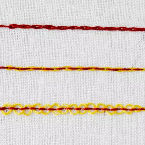 Double threaded back stitch