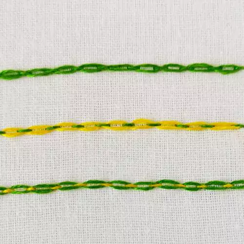 Double threaded running stitch