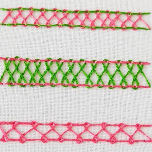 Herringbone ladder stitch