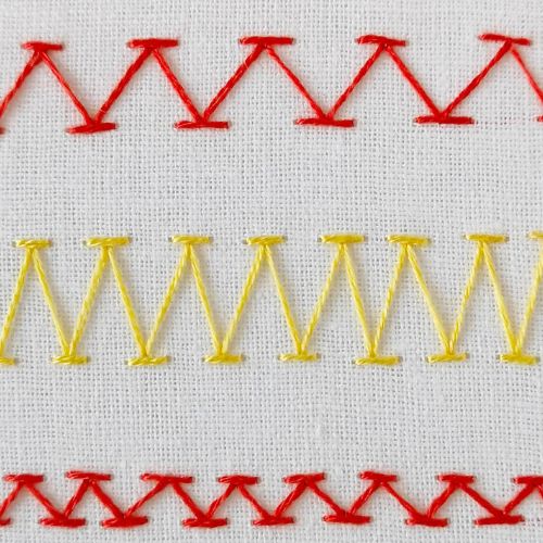 Chevron stitch embroidery