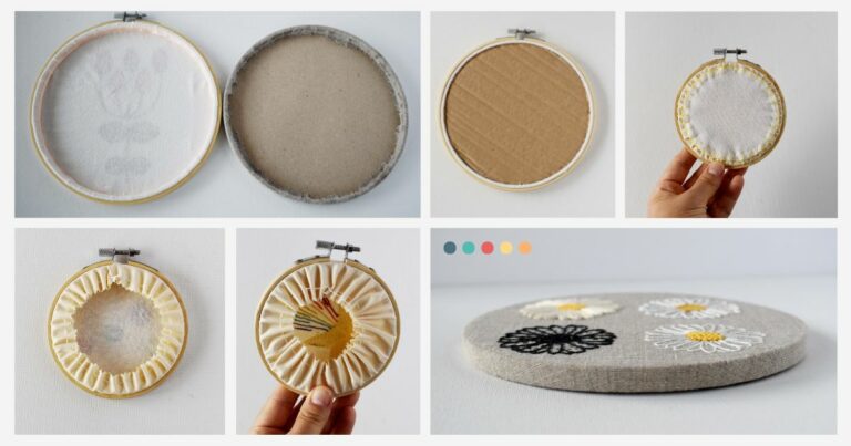 Frame Embroidery in a Hoop: Six Methods of finishing the back of the hoop