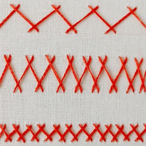 Herringbone stitch embroidery