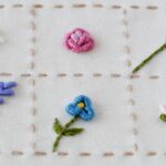 Six Bullion stitch flowers