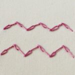 Embroidery stitch: Feathered Chain Stitch
