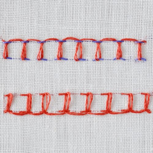 Parallel Running stitch aka Fairy lights stitch