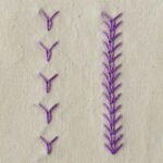 Embroidery stitch: Wheatear stitch