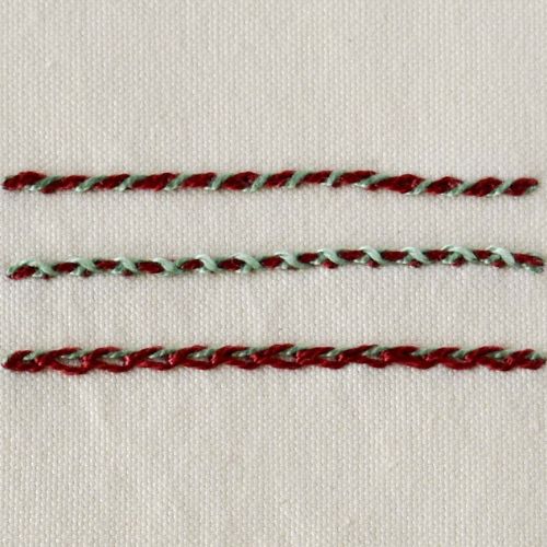 Whipped chain stitch