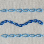 Embroidery stitch: Knotted Cable Chain Stitch