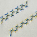 Embroidery stitch: Laced Herringbone Stitch