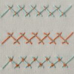 Embroidery stitch: Tacked Herringbone Stitch