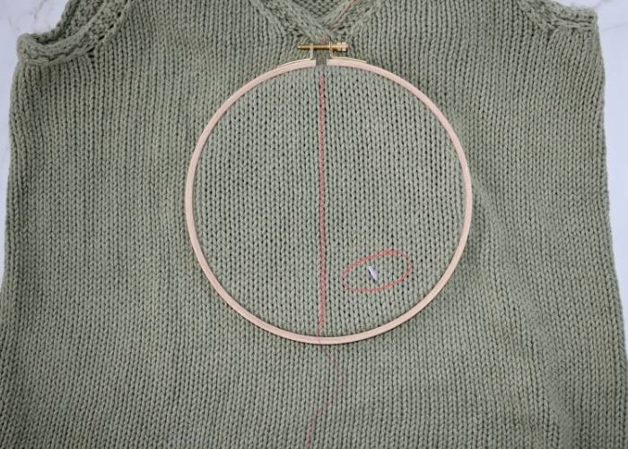 Duplicate Stitch Embroidery guide - position the pattern