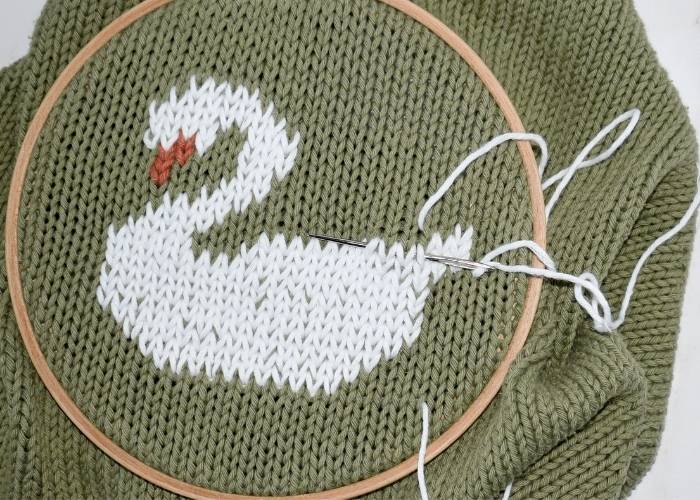 Duplicate Stitch Embroidery - the tail