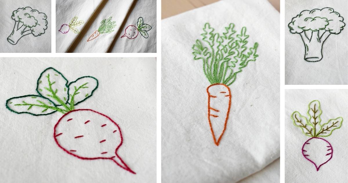Veggie Embroidery Tutorial and Free PDF Pattern Download - Spice Up Your Kitchen