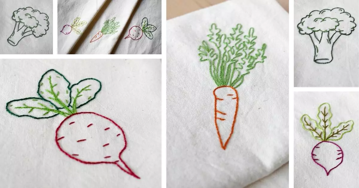 Veggie Embroidery Tutorial and Free PDF Pattern Download - Spice Up Your Kitchen
