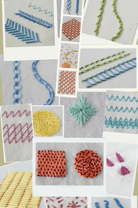 Images of hand embroidery stiches