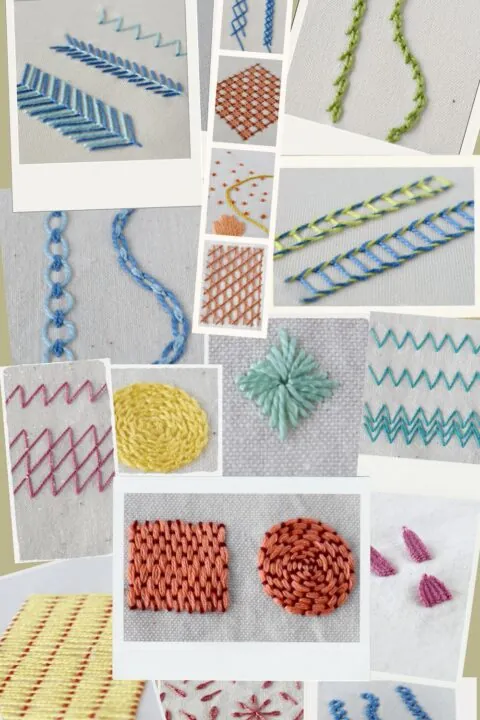 Imágenes de puntos de bordado a mano