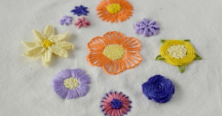 Beginner flower embroidery tutorial main image