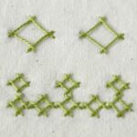 Embroidery stitch: Herringbone Square Stitch