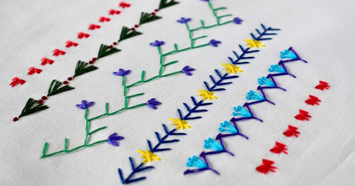 Five Simple Border Embroidery Designs For Absolute Beginners Basic Stitches For Decorative Borders Cover image